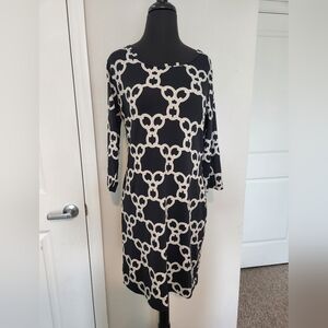 Elegant Black and White Patterned Dress